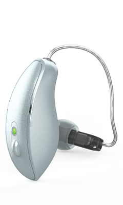 Receiver In Canal hearing aid with LED on